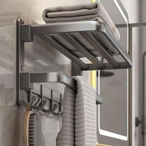 Image of URBANMONK Aluminum Foldable Towel Rack for Bathroom | Towel Holder in Bathroom | Bathroom Clothes Holder | Bathroom Clothes Hanger Towel Stand in Bathroom (Classic Towel Stand)