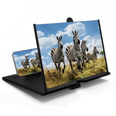 10" 3D HD Phone Screen Magnifier with Pull-Out Stand Design,Movies Screen Magnifier Gaming Screen Magnifier for Elderly/Kids（White