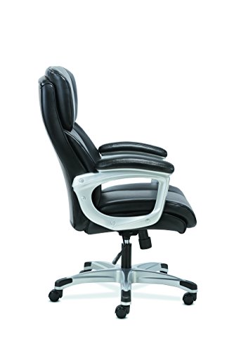Sadie Executive Computer Chair- Fixed Arms For Office Desk, Black Leather (Hvst315) #TOP7