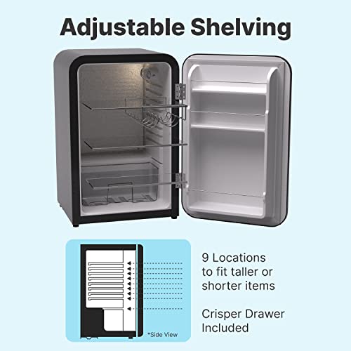 HUSKY Retro Mini Refrigerator with 3.74 Cu.ft./106L Capacity