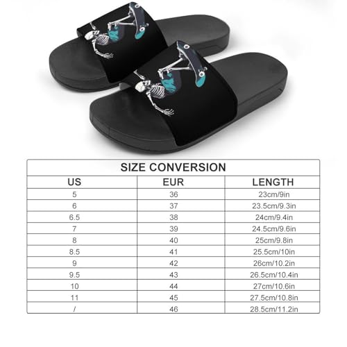 Skeleton Skate Or Die Men's Bathroom Slippers Shower Indoor Home Beach Outdoor Shoes for Women2