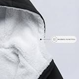 YYNUDA Wintermantel Damen Warm Gefüttert Winter Parka Mittellang Winterjacke Winterparka mit Fellkapuze Dicke Coat Große Größen #337 Schwarz M