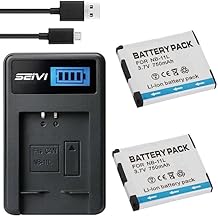 Battery 2-Pack and Charger for Canon IXUS 132, IXUS 135, IXUS 145 Digital Camera