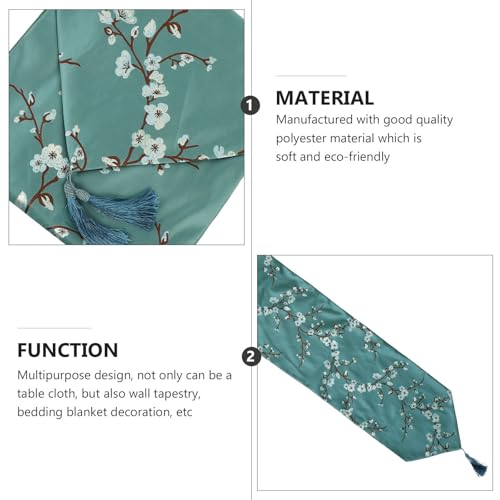 Chemin de table vert anti-plis style chinois pour décor de table chic - 8