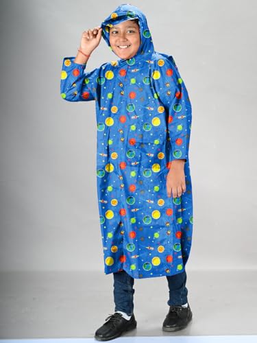 Image of LUX VENUS Boys Printed Raincoat with School Bag Cover