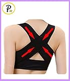 Presadee® Women's Hunchback Posture Shape Corrector Upper Shoulder With Push Up Bra Chest Support (S/M, Black)
