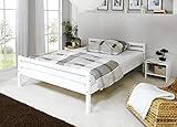 Doppelbett 140 x 200 cm TiCAA Einzelbett Gästebett, Funktionsbett für Schlafzimmer, Kinderzimmer Kiefer massivholz Bettgestell 140 x 200