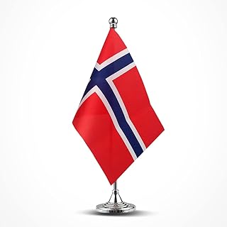 Norway Flag Norwegian Flags, Small Mini Norwegian Desk Flag, Used for Table Office Classroom Home Patriotic Events Decorations