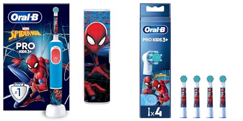 Oral-B Brosse à Dents Électrique Enfant Spider-Man + Pack 4 Brossettes