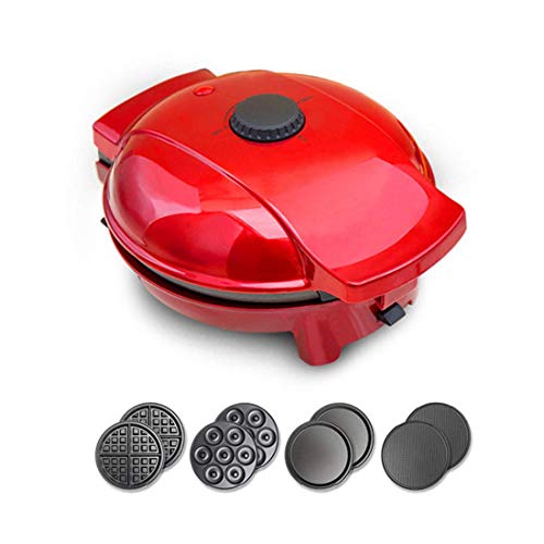 DX 4-in-1 Waffeleisen Donut Maker/Multifunktionaler Snack Maker mit 4 verschiedenen abnehmbaren Antihaftplatten Cool…