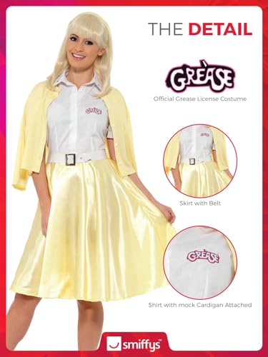Smiffys Costume Grease Sandy, Giallo, con gonna