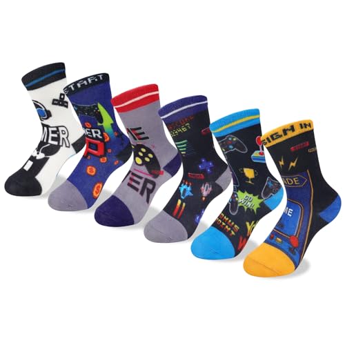 Queenshin Kids Boys Gaming Socks 9-14 Years Funky Funny Computer Gamer