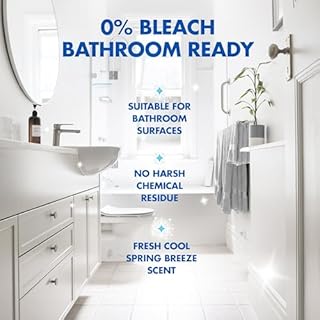 LYSOL Bathroom Cleaner Spray with OXI Action (Hydrogen Peroxide), 0% Bleach Formula, Multipurpose Disinfecting Cleaner for Tub, Tile & Shower, Removes Soap Scum & Limescale, Spring Breeze Scent, 32oz