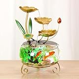 Photo Gallery mixiujien fontana da tavolo con foglie di loto, luci a led e ciotola per pesci per la decorazione della casa, decorazione zen da giardino per interni ed esterni, con acqua fluente Photo Gallery mixiujien fontana da tavolo con foglie di loto, luci a led e ciotola per pesci per la decorazione della casa, decorazione zen da giardino per interni ed esterni, con acqua fluente