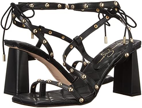 Jessica Simpson Women's Zayve Ankle Wrap Heeled Sandal, Black, 7.5 | Image 6