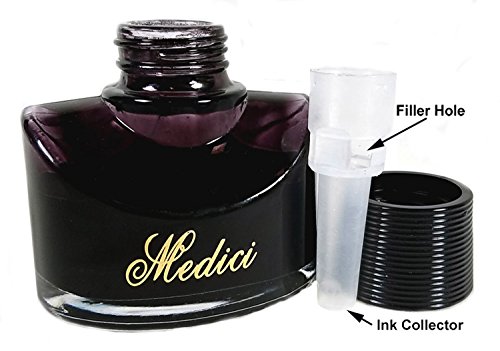 Medici High Grade Writing Ink By Premiere Brands - Black Fountain Pen Ink In 60 Ml Bottle - Enjoy Smooth Flowing, True Black Ink #TOP4