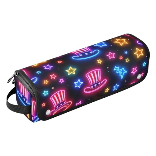 Bolsa de viaje para herramientas de cabello para mujeres con tapete resistente al calor extraíble y gran capacidad, organizador para herramientas calientes como planchas, rizadores, y más, diseño Neon Uncle Sam