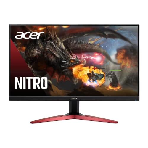 Acer Nitro KG241Y Sbiip 23.8” Full HD (1920 x 1080) VA Gaming Monitor | AMD FreeSync Premium Technology | 165Hz Refresh Rate | 1ms (VRB) | ZeroFrame Design | 1 x Display Port 1.2 & 2 x HDMI 2.0,Black
