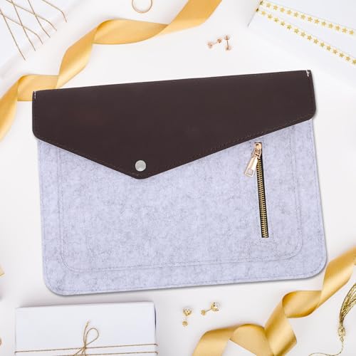 Funda para laptop de fieltro gris de 11 pulgadas con bolsillo con cremallera miniatura 7