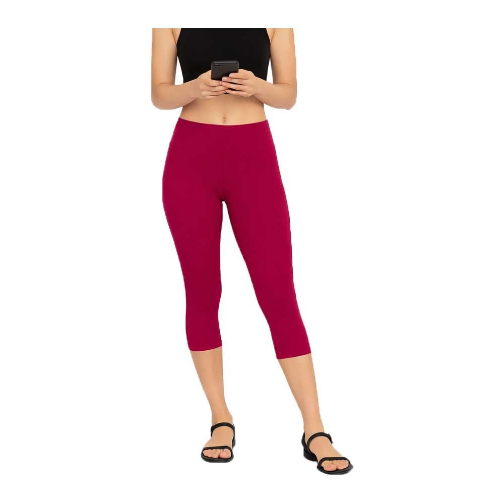 brand flex Women's Skinny Fit Mid Rise 3/4th Pants for Women Pink 1Pack-picture-50
