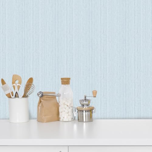 Light Blue Peel and Stick Wallpaper Textured Contact Paper 23.6"x472" by MOBAILUYI - Used condition - Image 8