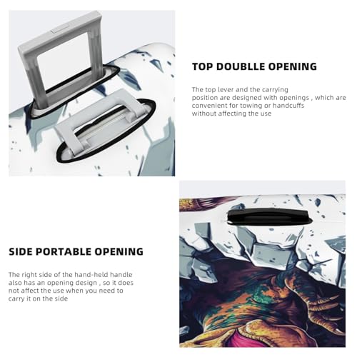 Dinosaur Breaking The Wall Elastic Travel Luggage Covers Dustproof Scratch-Resistant Suitcase Protector Fit 22-24 Inch3