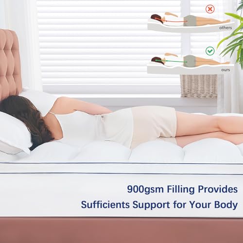 Image of CYMULA California King Mattress Topper, Extra Thick Plush Soft Mattress Pad, Pillow Top Mattress Topper