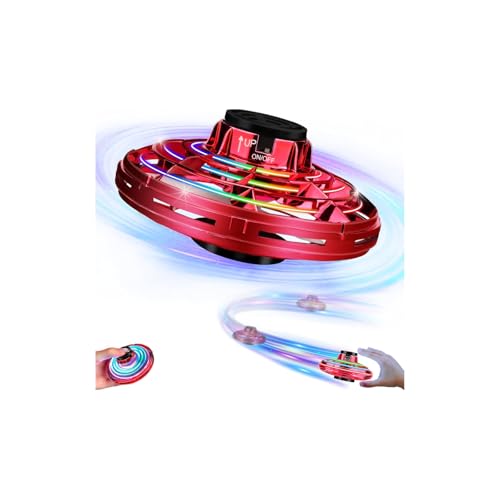Vantexi Drone for Kids Flying Toys,2026 Upgrade LED Fidget Spinner, Hand Operated Fidget Flying Spinner Toy, for 6 7 8 9 + Year Old Kids(Red,Acrylonitrile Butadiene Styrene (ABS))