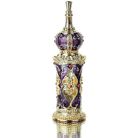 Ferry Pier Castle Refillable Empty Vintage Perfume Bottle Essential Oil Bottle Decor10ml (Purple) Cover