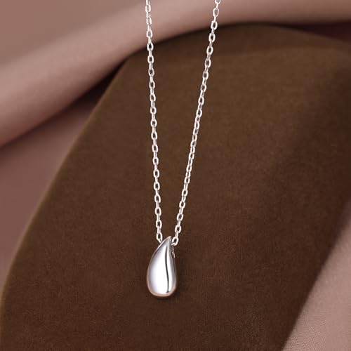 SLUYNZ 925 Sterling Silver Chunky Teardrop Choker Necklace for Women Teens Pear Pendant Necklace3
