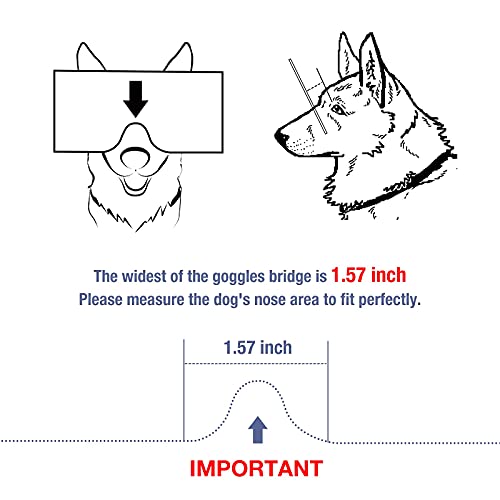 NAMSAN Dog Goggles Medium to Large Dog UV Sunglasses Windproof Anti-Dust Antifog Pet Dog Glasses Outdoor Protection… - Image 5