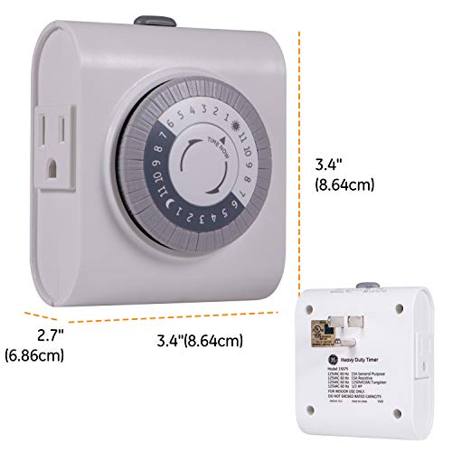 Indoor Mechanical Outlet Timer for Lights - 3 Pack
