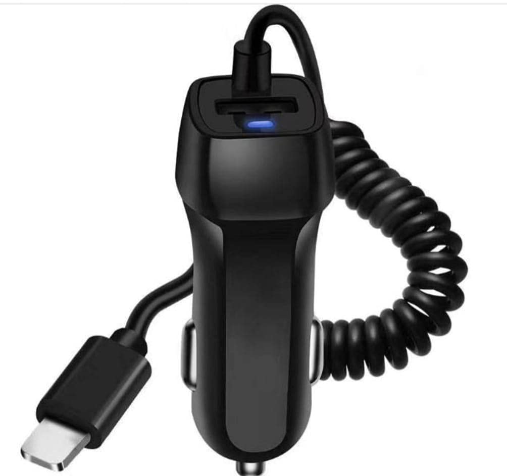 Wired Car Phone Charger for iOS Mobile Phones Built In USB Port BigaMart