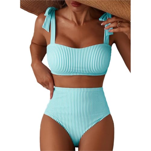 Bikini 2 pièces contrôle du ventre pour femme et maillot taille haute