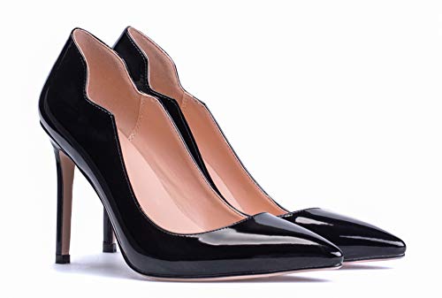 Petit Cadeau Lavinia - Women's Elegant & Sexy Pointed Toe Slip on Pumps with 4" Stiletto High Heels. Handmade to Perfection.3