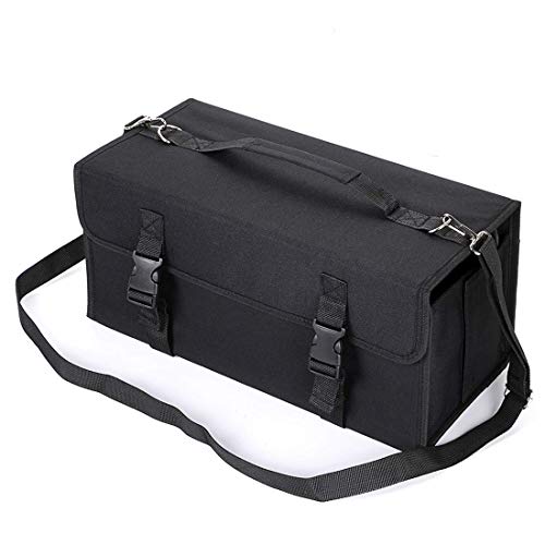 NIUTOP 171 Slots Marker Pen Case Markers Carrying Bag Holder for Alcohol Marker and Art Sketch Marker, Permanent Paint Marker, Dry Erase Marker, Repair Marker Pen, Color Highlighter(Black)