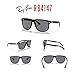 Ray-Ban Boyfriend RB4147 601/87 60MM Black/Plastic Lens Dark Grey Square Sunglasses for Men + BUNDLE with Designer iWear Eyewear Kit
