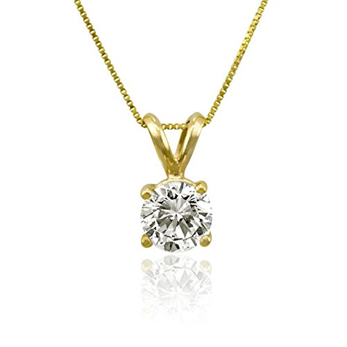 3.0 ct Brilliant Round Cut Highest Quality Moissanite Ideal VVS1 D Solitaire Pendant Necklace With 18" Gold Chain box Solid 14k Yellow Gold