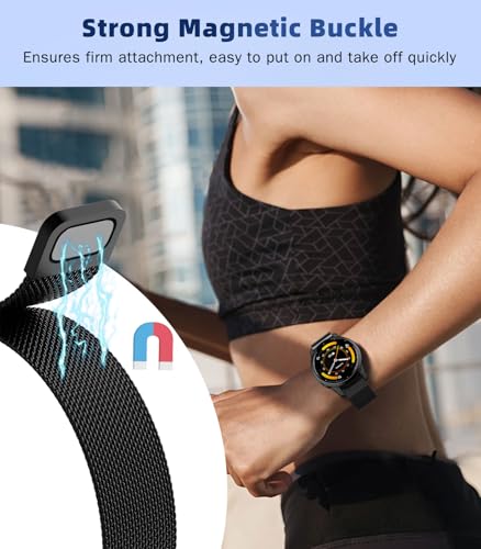 Image of 18mm Metal Watch Band Compatible with Garmin Venu 4 41mm /3S /2S; Forerunner 265S /255S; Vivoactive 4S /Vivomove 3S, Mesh Stainless Steel Replacement Strap Clasp Wristband, Black