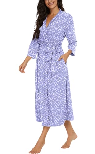 Image of VINTATRE Women Robes Long Knit Bathrobe Lightweight Soft Bath Robe with Pockets