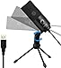 FIFINE USB Mikrofon PC Gaming, Microphone für MAC PS4 PS5, Podcast Mikrofon mit Ständer, Studioqualität Aufnahme kondensator Microfon für Streaming, Studio -Schwarz