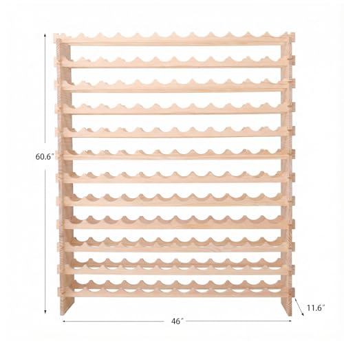 fdjamy Wine Rack freestanding Floor Cabinet 144bottle Wood Stackable Storage Modular Wine Holder Display Shelves ﻿ by fdjamy - Image 3