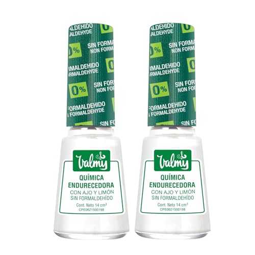 Valmy, Smalto Rinforzante per Unghie Fragili, Smalto Indurente Senza Formaldeide, Trattamento Antibatterico e Sbiancante, Rende le Unghie Forti e Sane, a Base di Aglio e Limone, 14ml