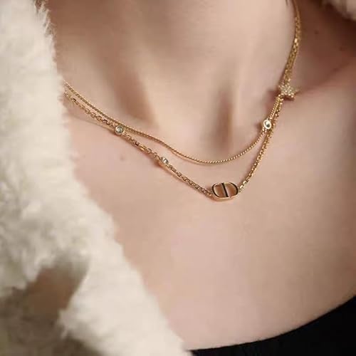 18K Gold Plating Double Layer Star Necklace with Oval Clasp, Celestial Charm Necklace, Luxury-Inspired Minimalist Link—Ideal as wedding Accessory, Great for Evening Necklaces, Perfect for Date Night, and a Lovely Gift for Her on Special Days - Image 4