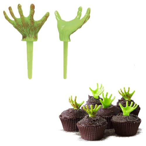 24 ct - Halloween Monster Zombie Hand Cupcake Picks