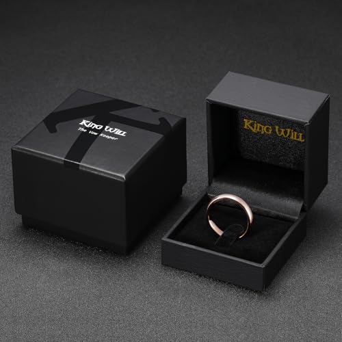 Image of King Will Men's Women's Tungsten Carbide Ring 24k Gold Plated Rose Gold Plated Domed Polished Finish Wedding Band
