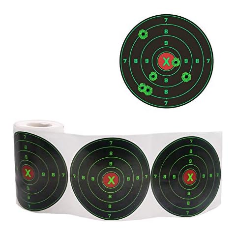 Pistep Splatter Shooting Targets 4 Inch Reactive Paper Target Stickers 200 Self Adhesive Target Roll for BB Gun, Pellet Gun, Airsoft, Rifle Indoor and Outdoor Shooting Range Cover