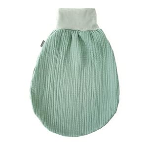 Lilakind Baby mousseline romperzak | kleine kinderen mousseline slaapzak | Made in Germany groen gevoerd Gr. XXL