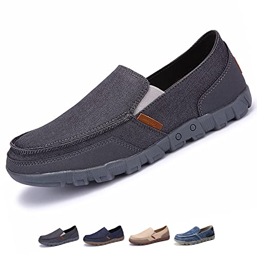 Men's Denim Cloth Slip On Orthopedic Flats Loafers Causal Lightweight Driving Walking Shoes Soft Outdoor Boat Shoes