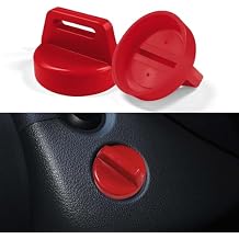 2PCS Ignition Key Cover, Key Cap Cover, Car Ignition Switch Dust Caps Compatible with Polaris Ranger, Trail Boss, Magnum, Xpress, Sport, Ranger, Sportsman, Replace OEM# 5433534, 5431964 Red